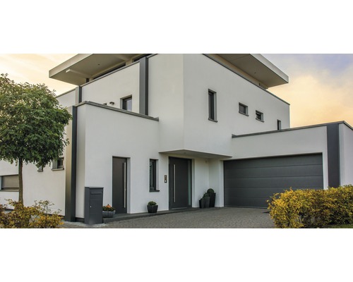 MEFA pakketbrievenbus, gegalvaniseerd staal, BxHxD 421/1010/344 mm, Eiken 480, antracietgrijs RAL 7016, glanzend, toegang aan de voorzijde