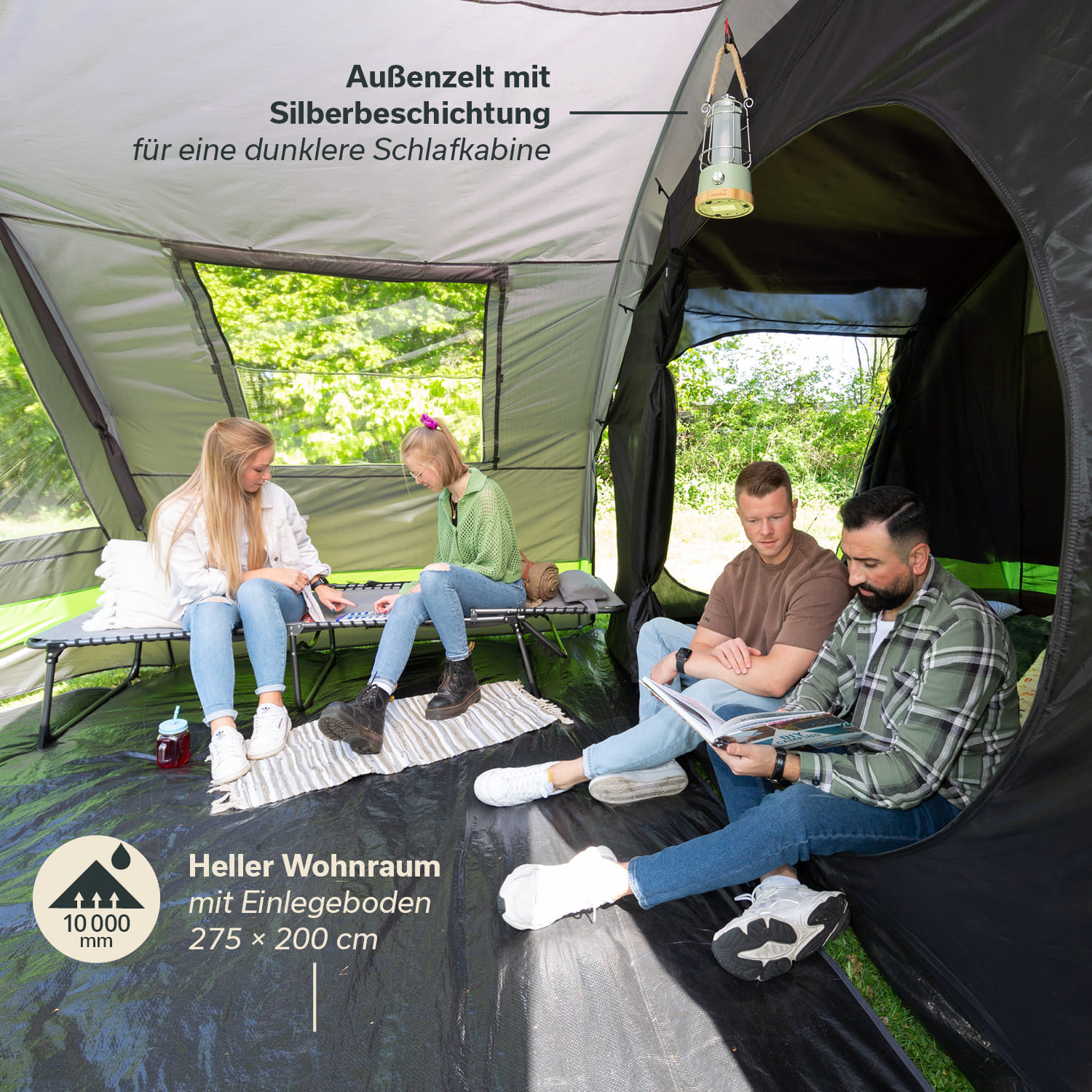 Skandika Kambo 4 tunneltent - black