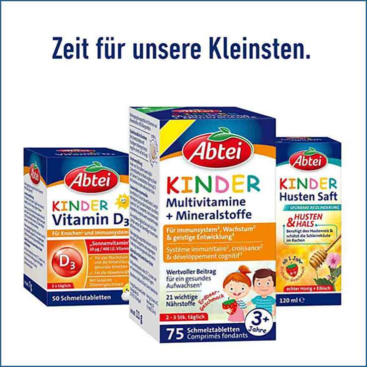 Abtei Kinder Multivitamin + Mineralst.DACH Schmelztab., 75 St