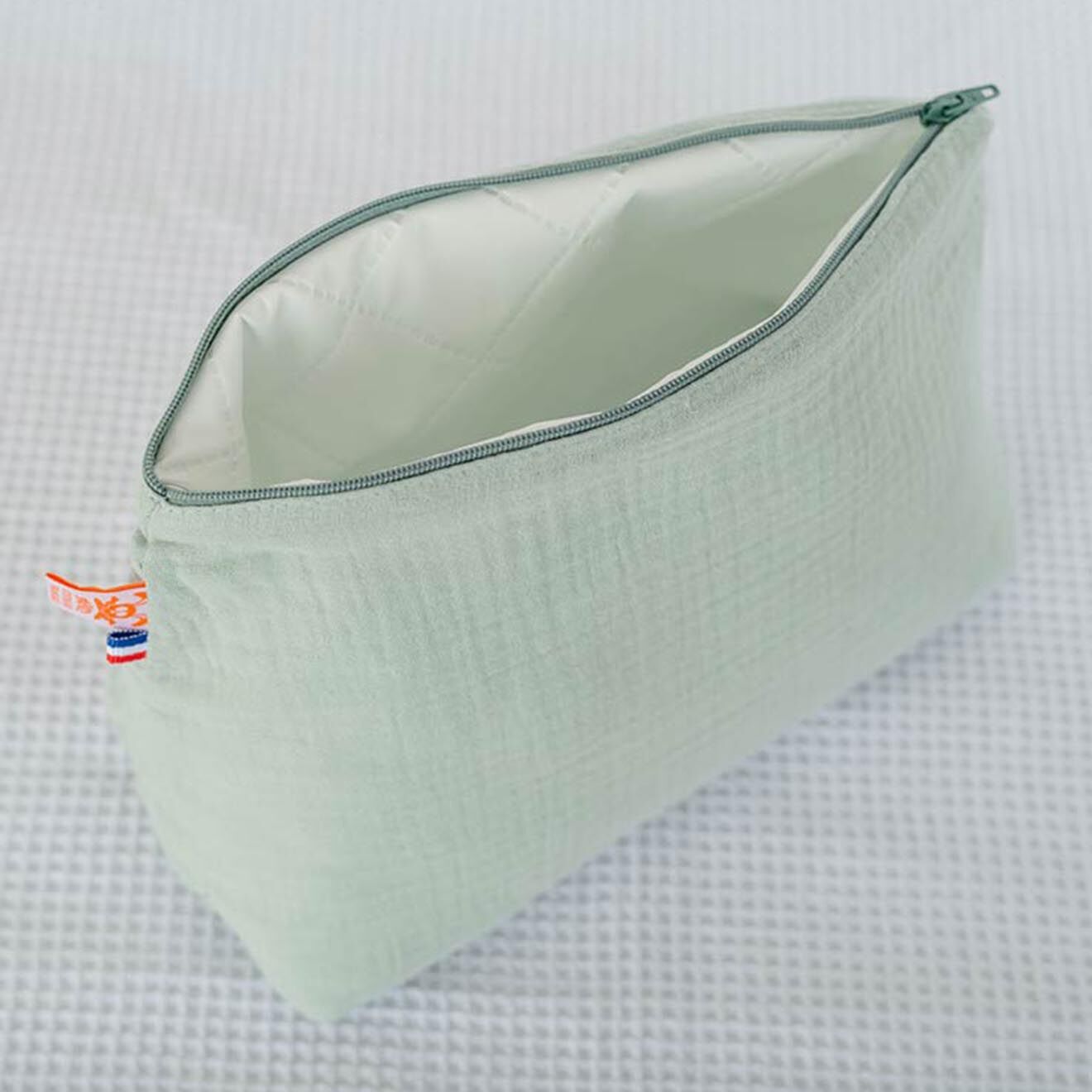 Papate Trousse de Toilette en Coton Bio verte - 23x17 cm