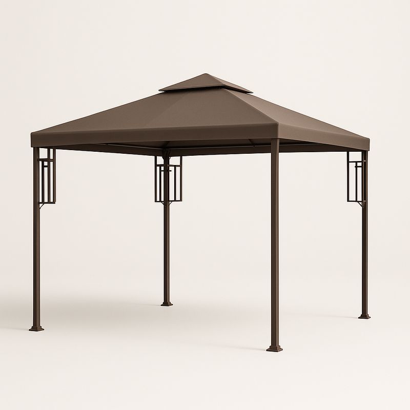Gartenpavillon Metallgestell Polyesterdach Braun 300x300x270 cm