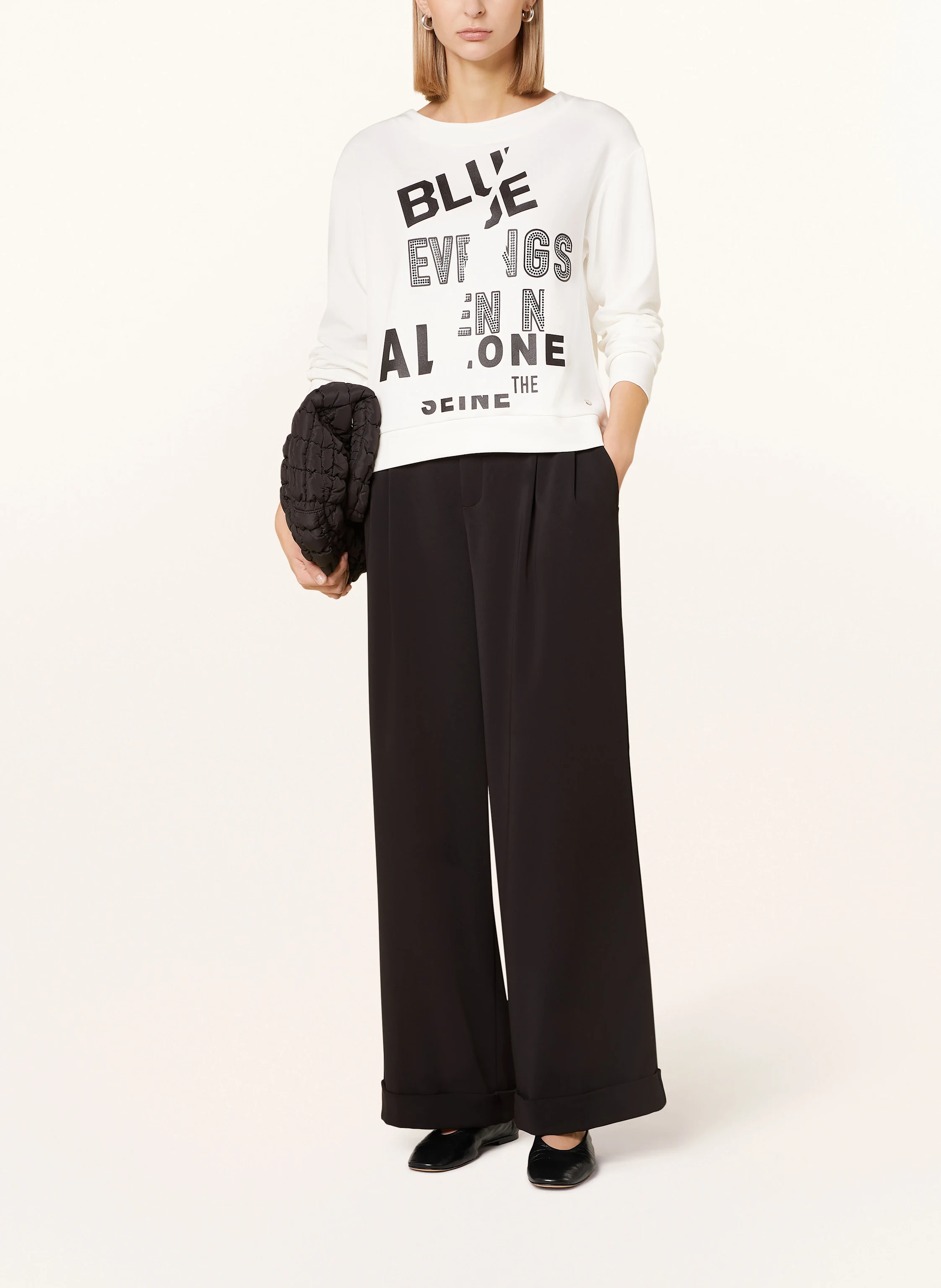 monari Sweatshirt mit Schmucksteinen