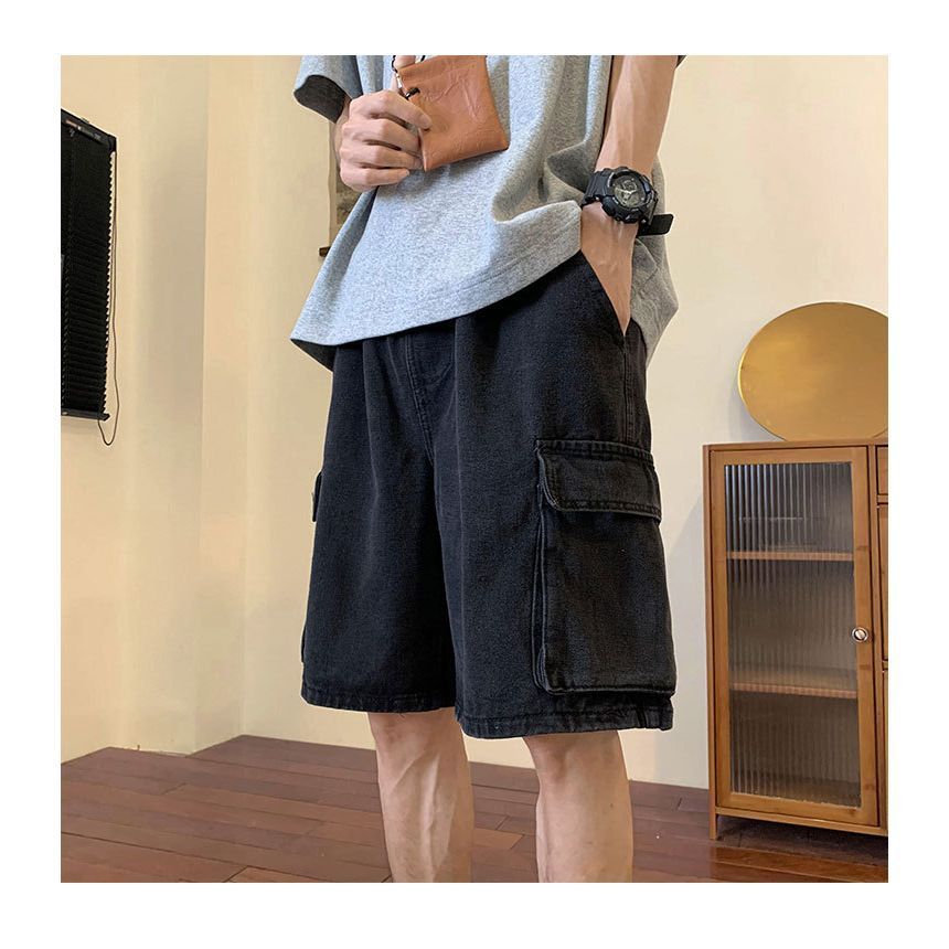 Savenne - Mid Rise Washed Denim Shorts