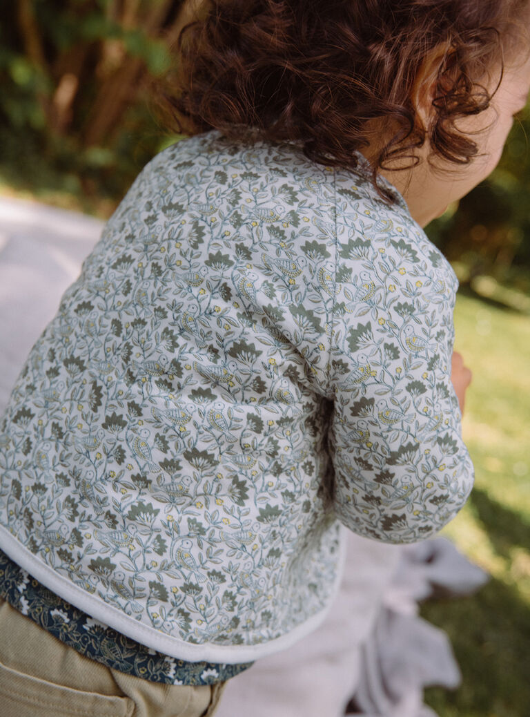 Cardigan réversible écru en tubique