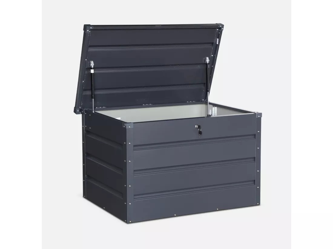 Coffre de jardin en métal -DALLAS - 285L anthracite