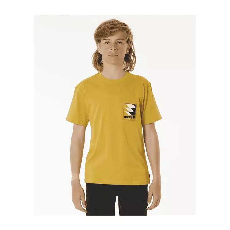 Teeshirt junior RIPCURL Surf Revival Line Up Tee -Boy Mustard Gold