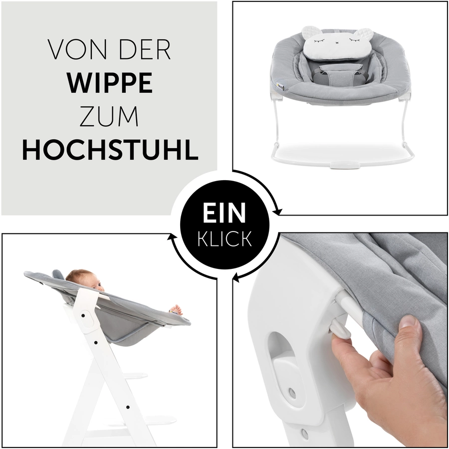 Hauck Babyaufsatz Alpha Bouncer 2in1 Pastel Bear Light Grey