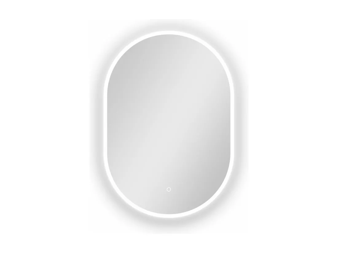 AICA Miroir de salle de bain ovale 45x90cm, mémoire + dimmable + anti-buée, IP44, 6000K blanc froid
