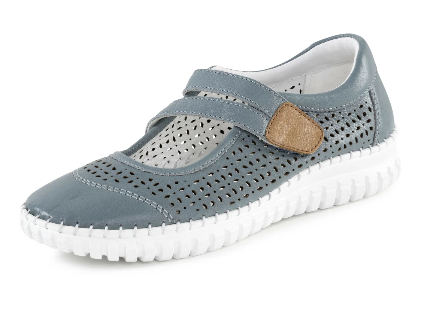 ELENA EDEN Slipper aus Rind-Nappaleder mit braunem Besatz