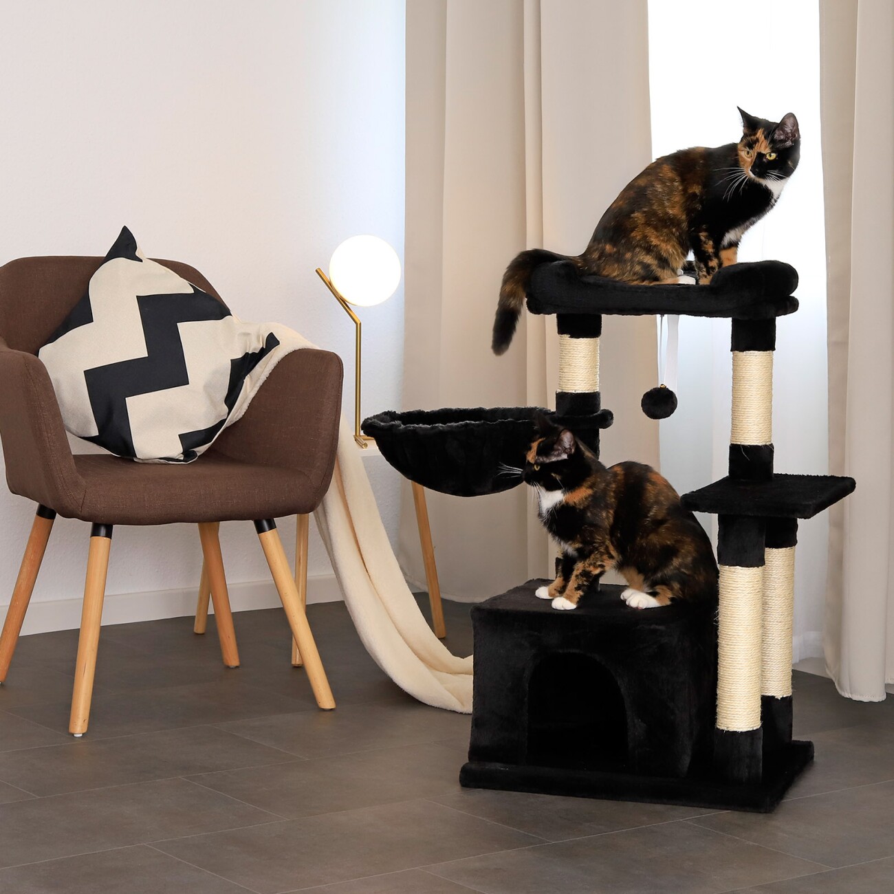 Lionto Kratzbaum Höhe 85 cm schwarz