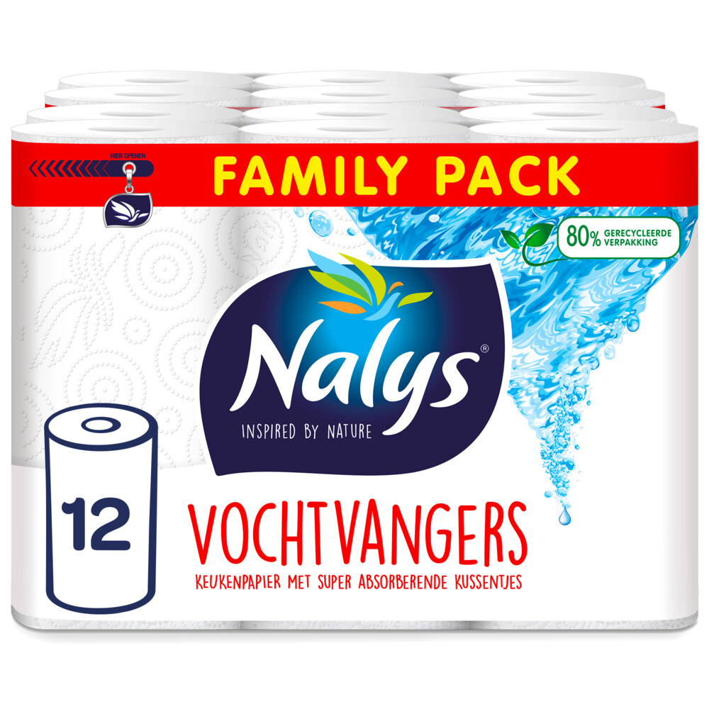 2x Nalys Keukenpapier in 80% Recycled Folie 6 stuks
