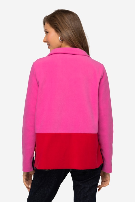 Fleecejacke, Colorblocking, Rundhals, Zipper, Langam, OEKO-TEX