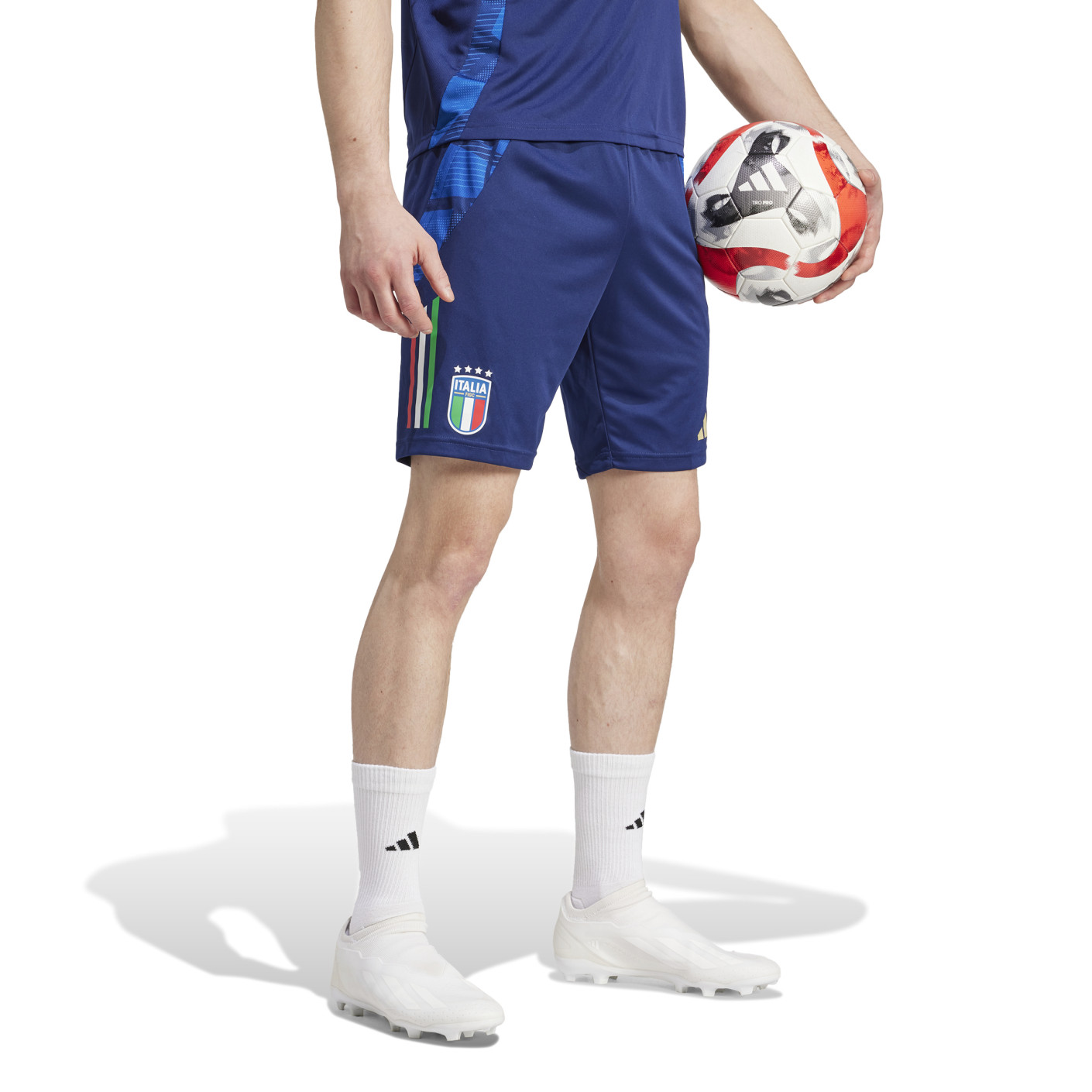 Adidas Italië Trainingsbroekje 2024-2026 Donkerblauw Blauw Goud