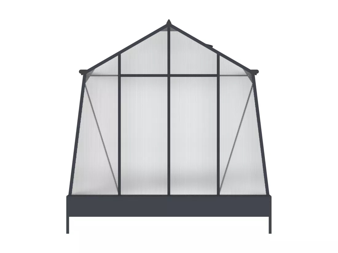Serre de jardin en polycarbonate 9,1 m² avec embase - Anthracite - ASARINA