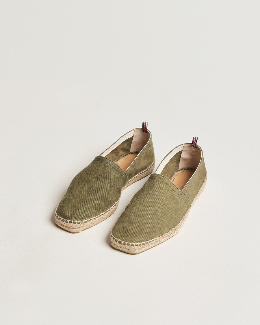 Castañer Pablo Washed Canvas Espadrilles Olive