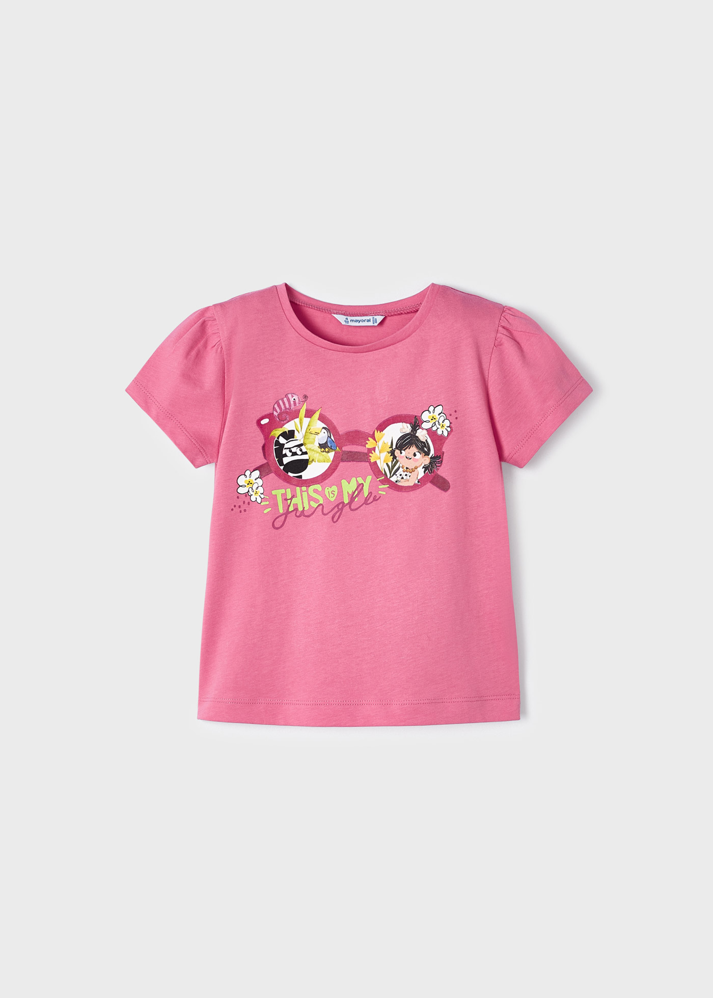 Conjunto de 2 camisetas de manga curta em algodão sustentável para meninas.