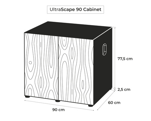 Aquariumonderkast AQUAEL UltraScape 90 x 60 x 80 cm bos
