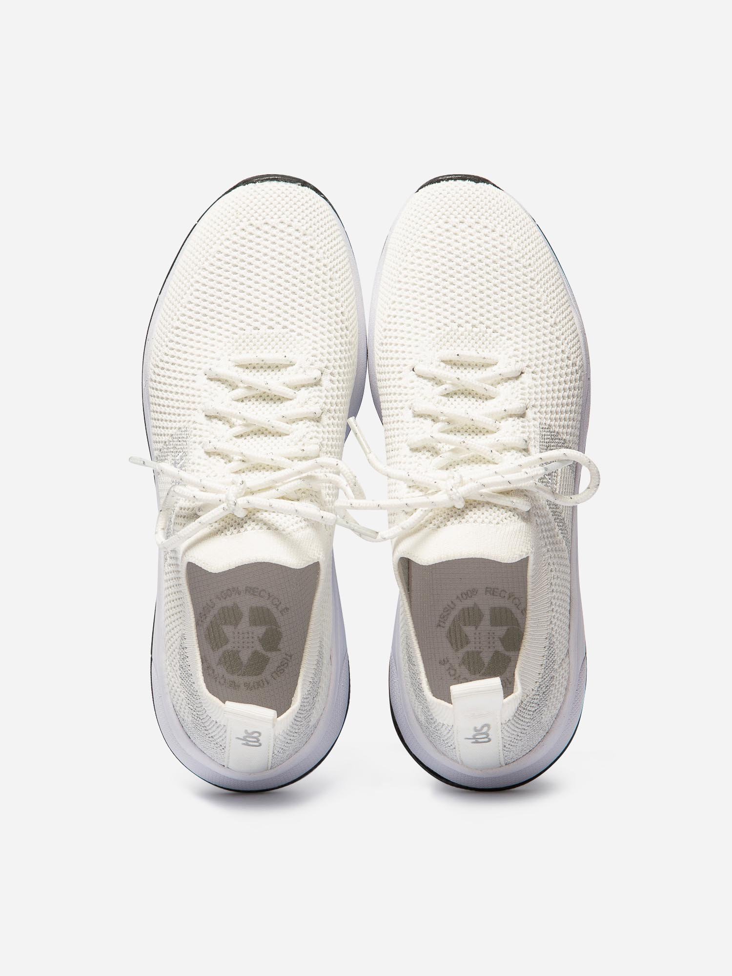 Baskets Femme Tricotage Sans Coutures Blanc