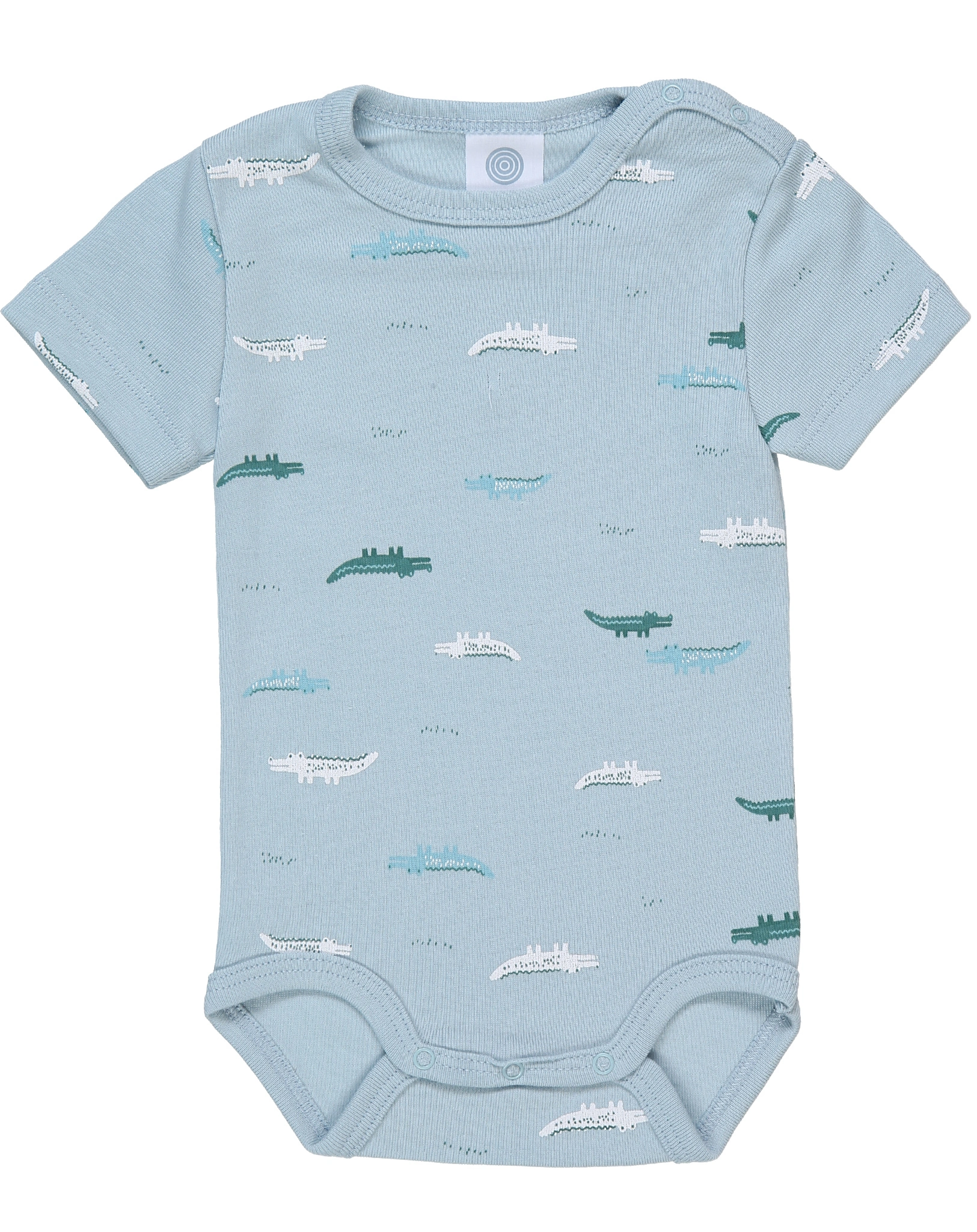 Kurzarmbody CROCODILE 2er-Pack in blau/weiß