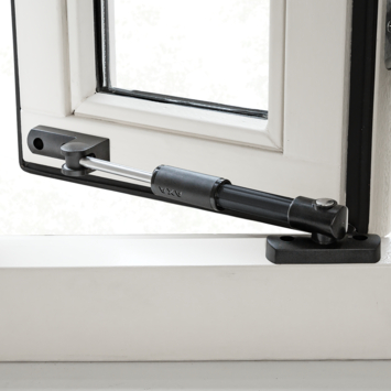 AXA telescopische raamuitzetter zwart 20 cm buitendraaiend