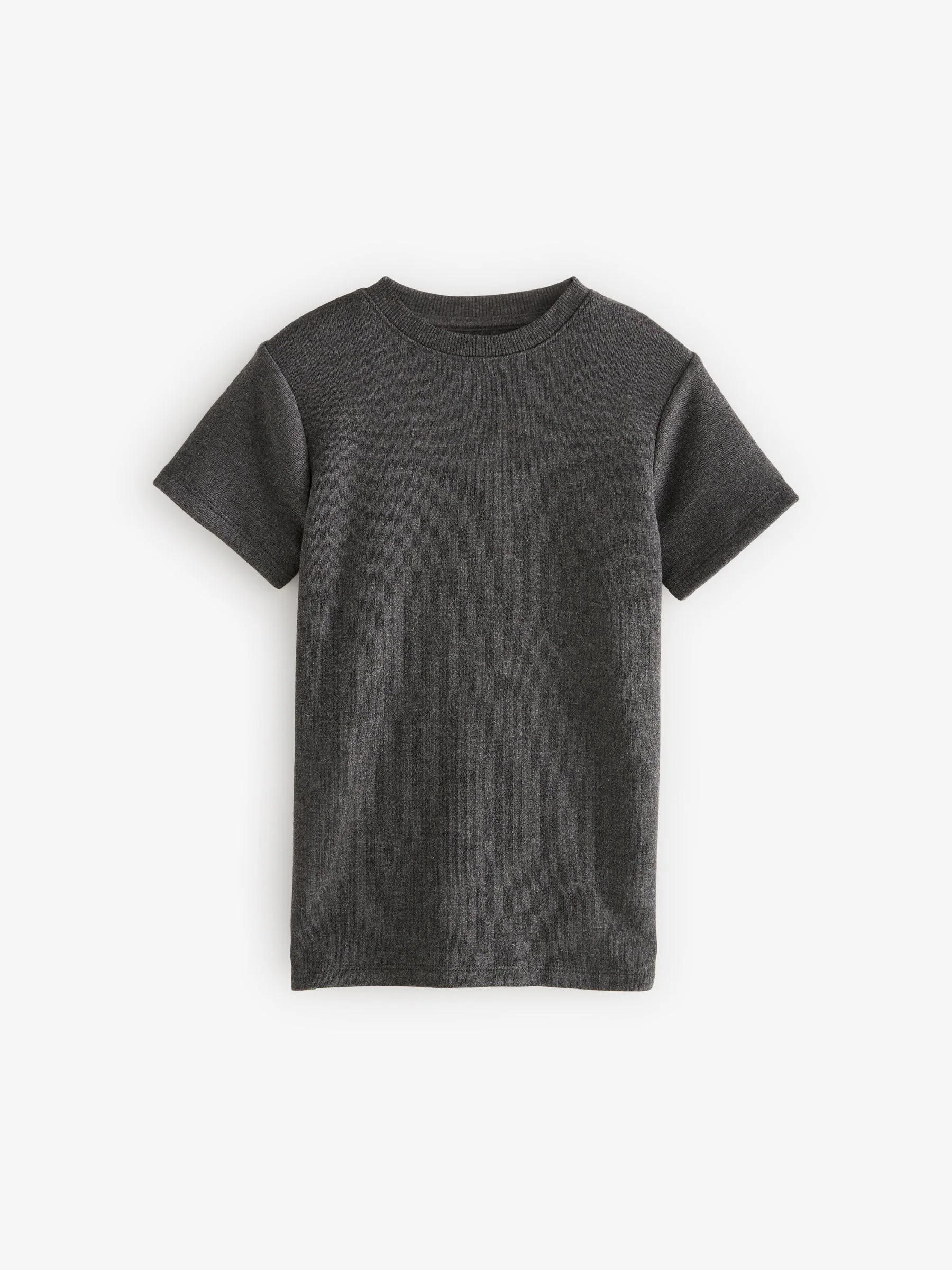 Zwart/antraciet - Set van 2 thermische T-shirts met korte mouwen (2-16jr)