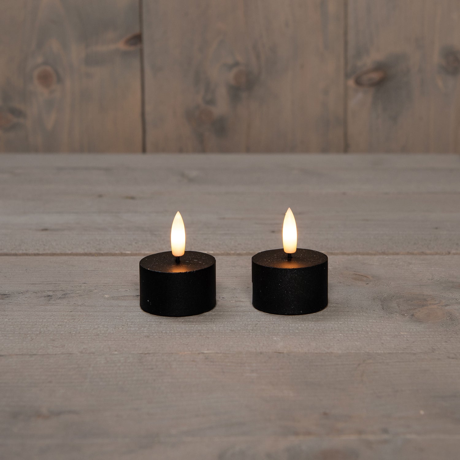 Anna's Collection LED waxinelicht met timer zwart D 4 H 5 cm 2 stuks