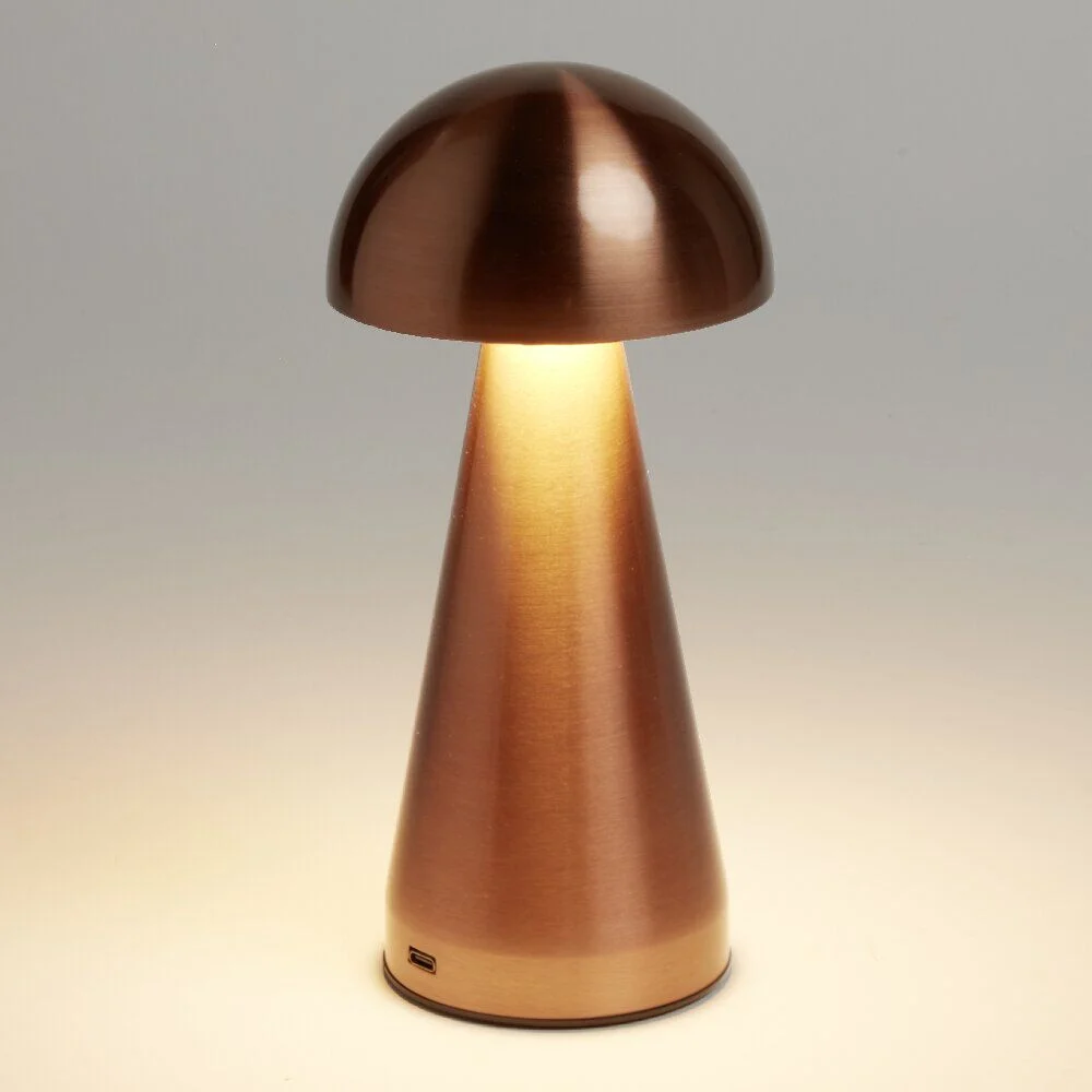 Lampe de table Roundi USB tactile orange Ø9,5xH22,5cm