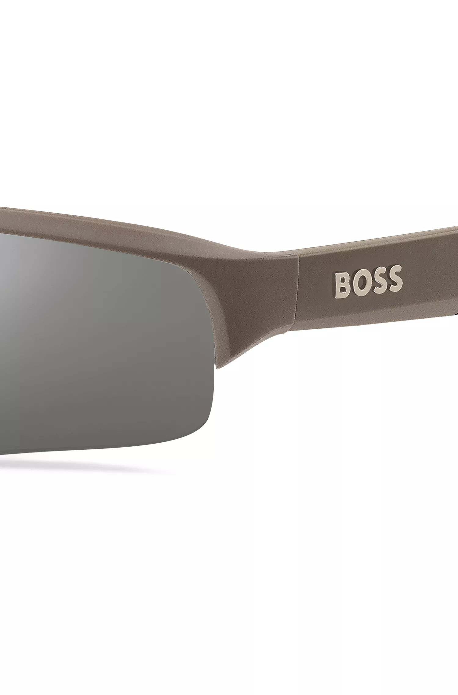 Óculos de sol espelhados BOSS Black-BOSS x Perfect Moment unissex com hastes personalizadas.