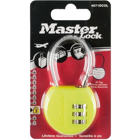 Cadenas à combinaison - porte adresse - 42 mm - anse de 44 mm - coloris ass