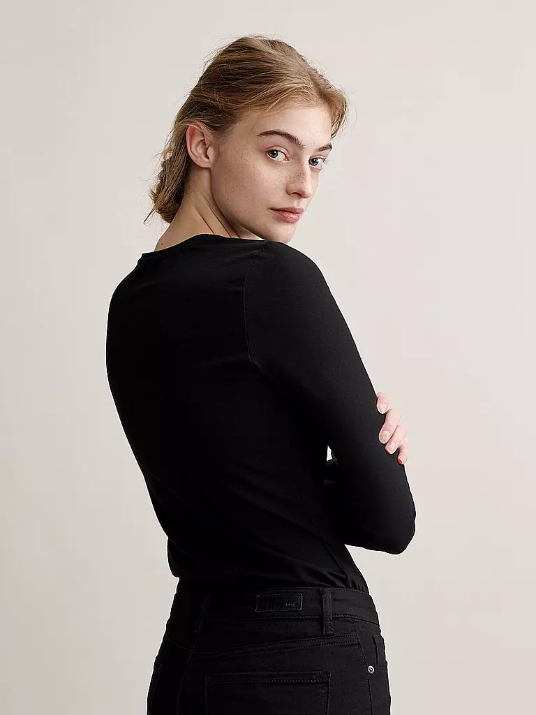 OPUS Langarmshirt Daily I schwarz