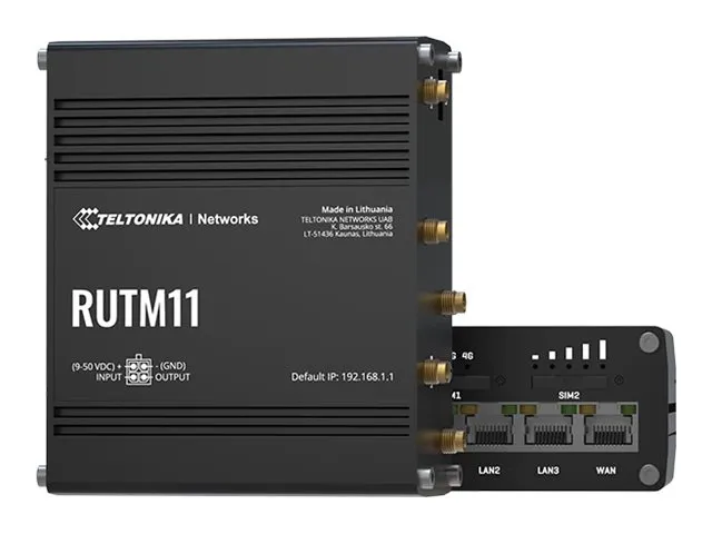Teltonika RUTM11 - Trådløs router - WWAN 4-port switch - 1GbE, PPP - Wi-Fi 5 - Dual Band - 3G, 4G - DIN monterbar på skinne, væg-monterbar, overflademonterbar