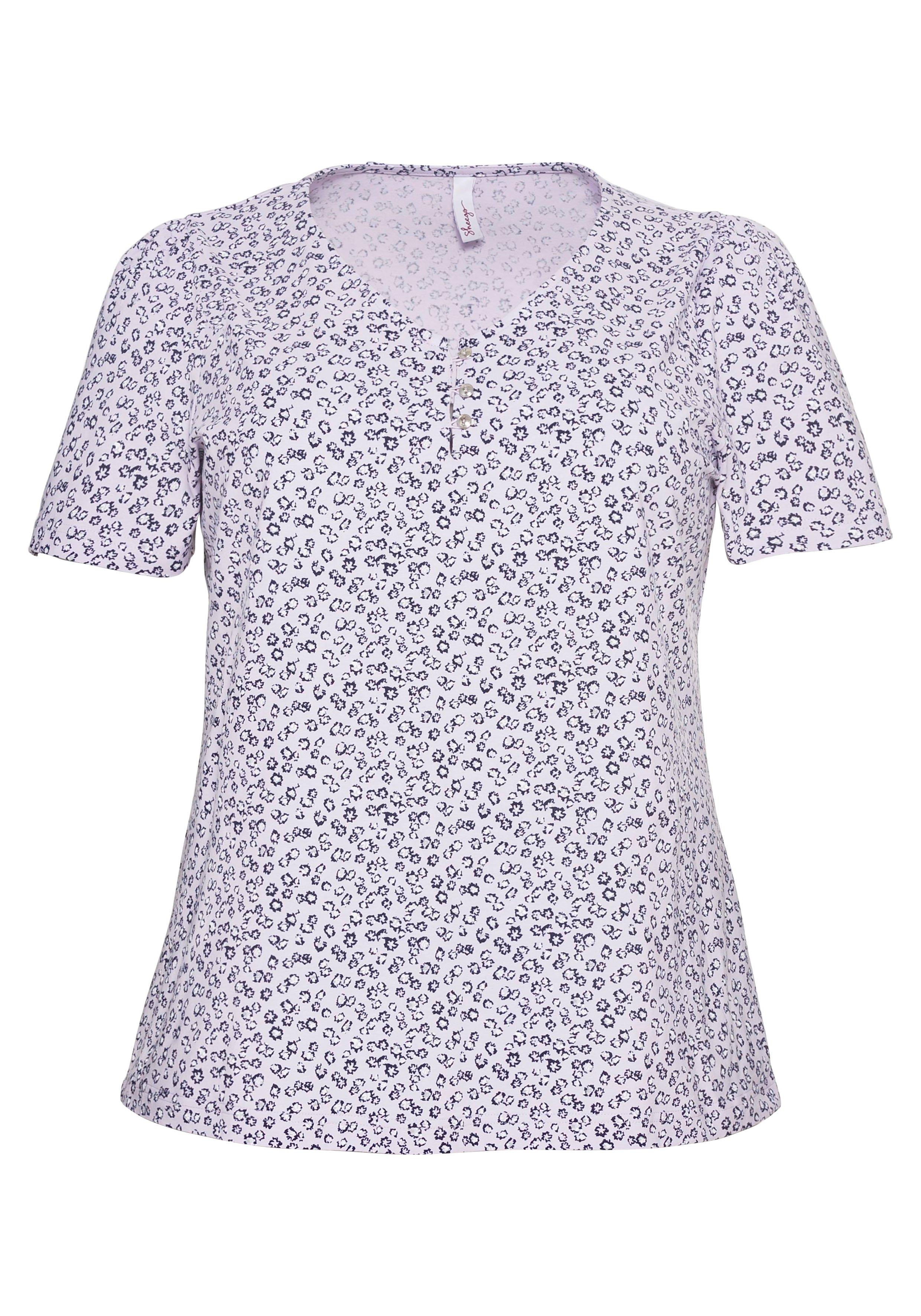 Shirt mit zartem Alloverdruck, leicht elastisch