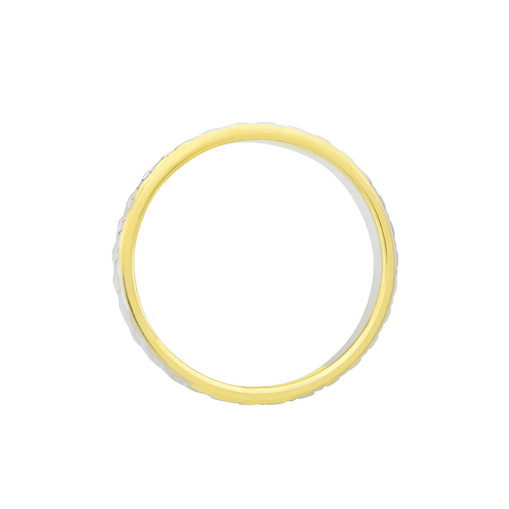 Alliance Grain De Folie Diamantee Ruban Plat Or Bicolore