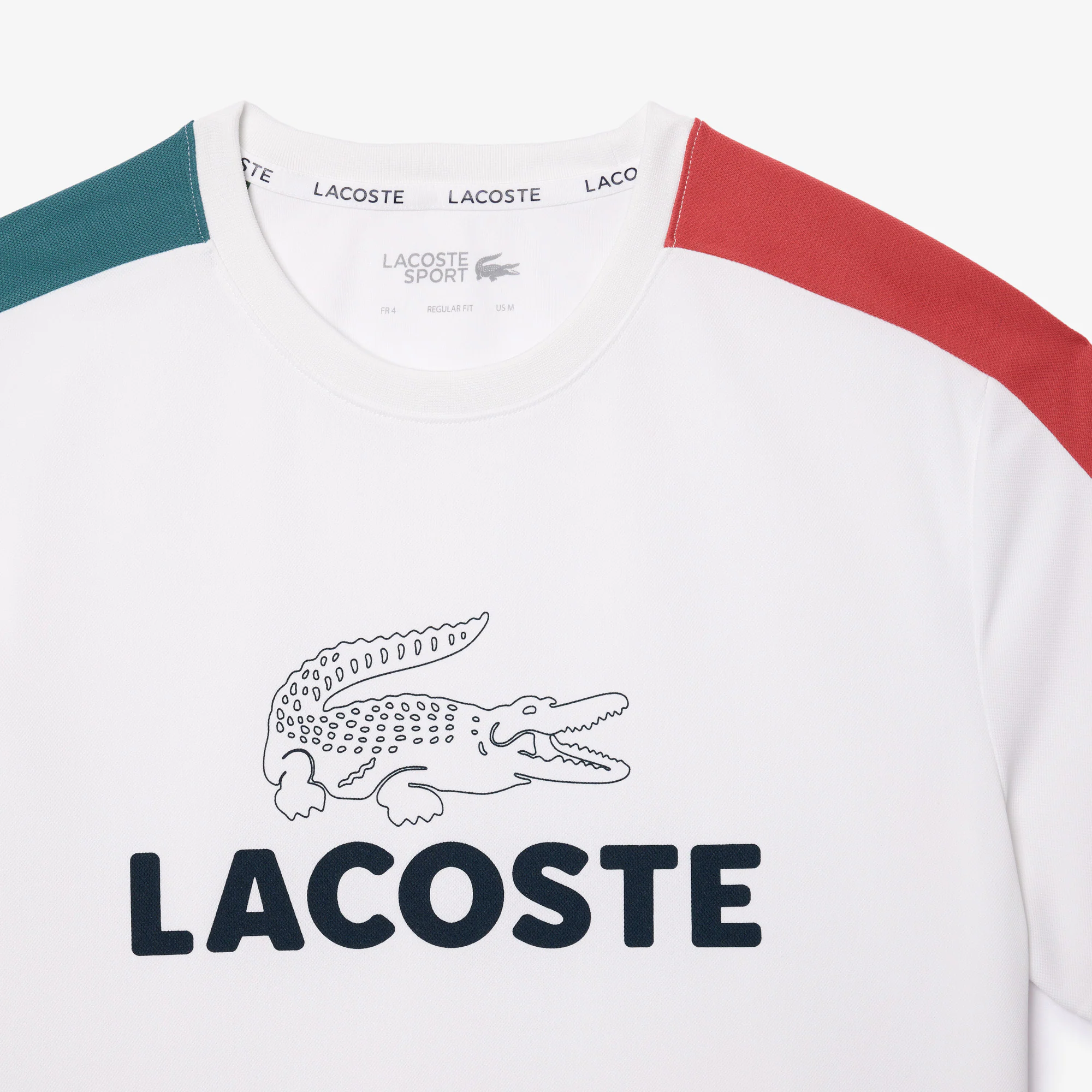 Ultra-Dry Tennis-T-Shirt mit Colour-Block und Aufdruck T-Shirts - Weiss - Lacoste - Herren