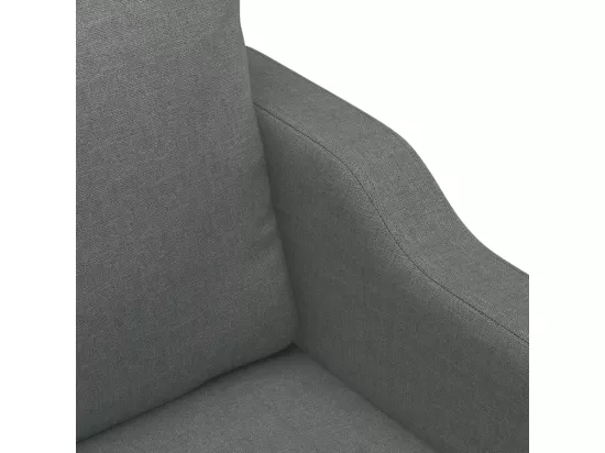Ensemble de canapés 3 pcs avec coussins Gris foncé Tissu