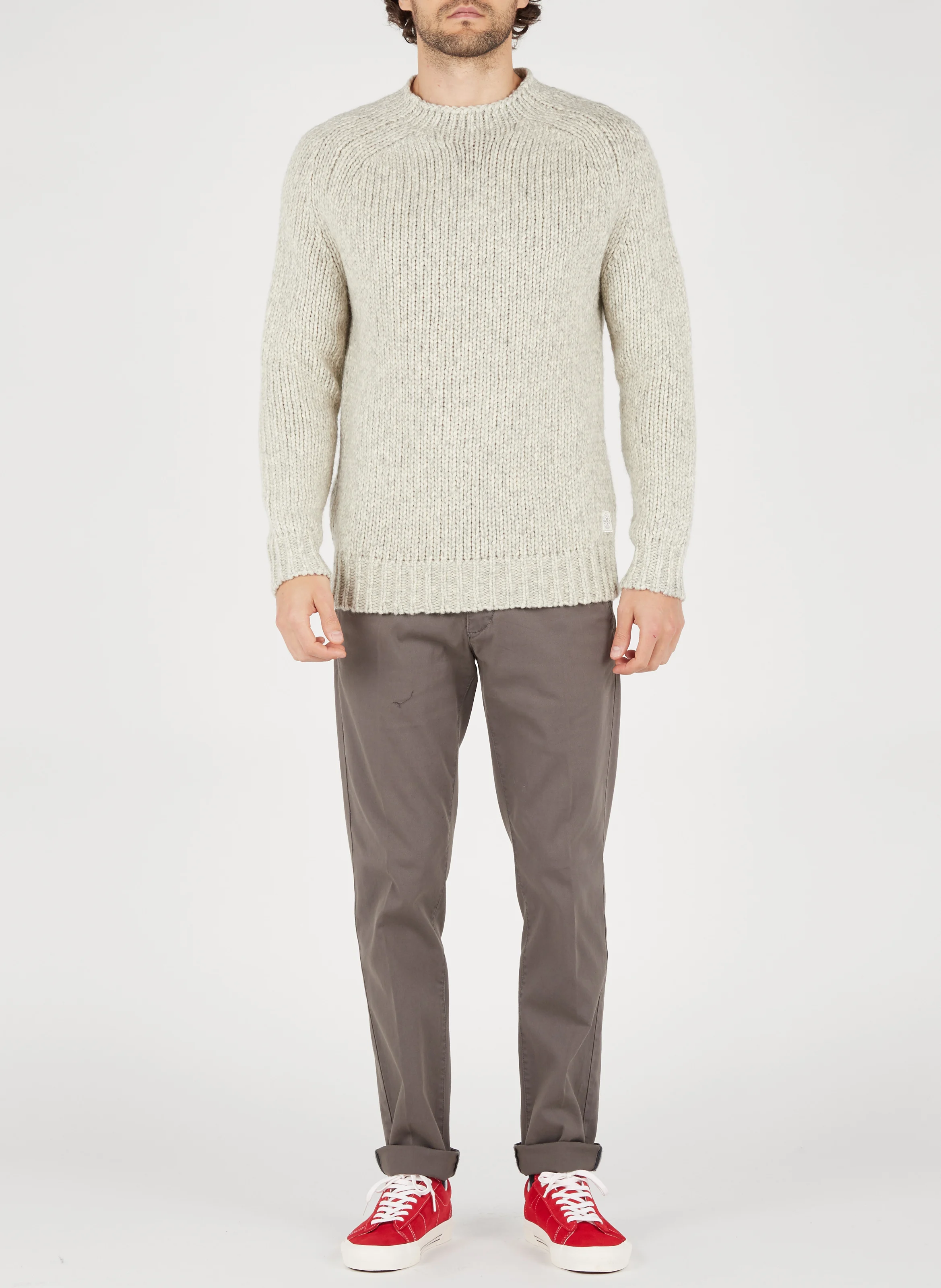 Chino slim-fit en coton mélangé | Gris
