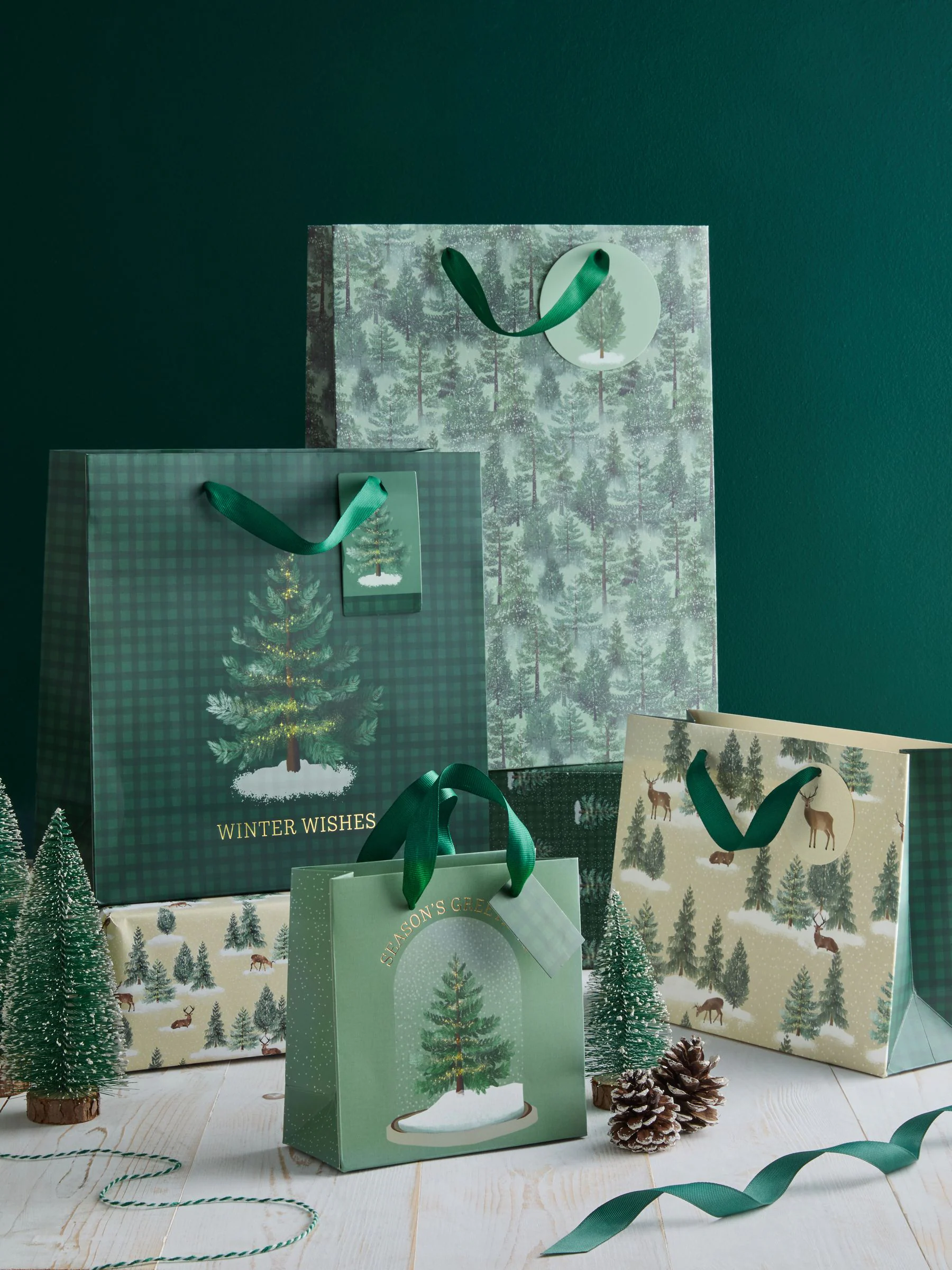 Cadeautassen met kerstmis-print