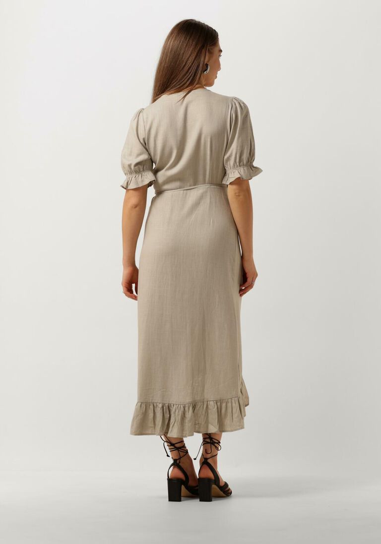 OBJECT zand object midi jurk objammie s/s wrap long dress