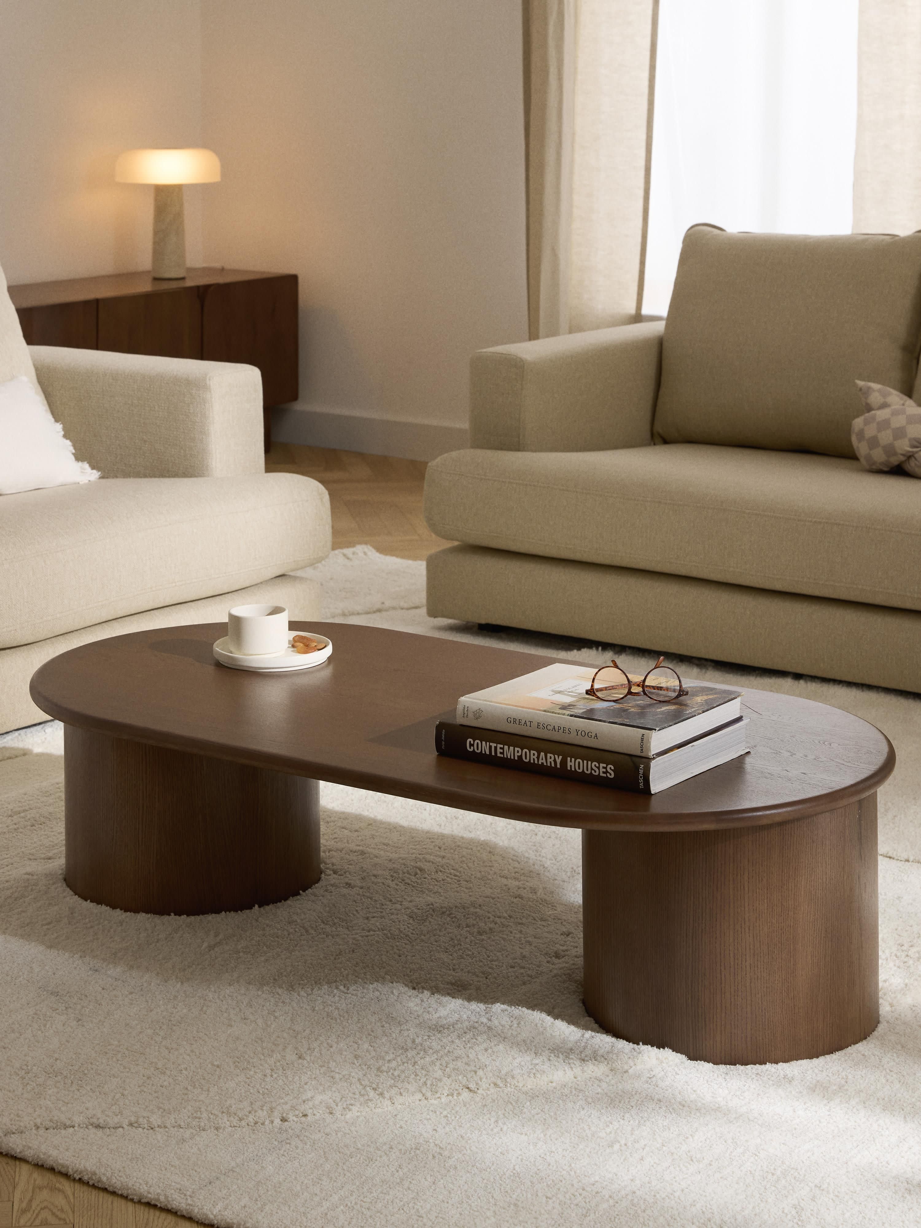 Ovale salontafel Didi van eikenhout