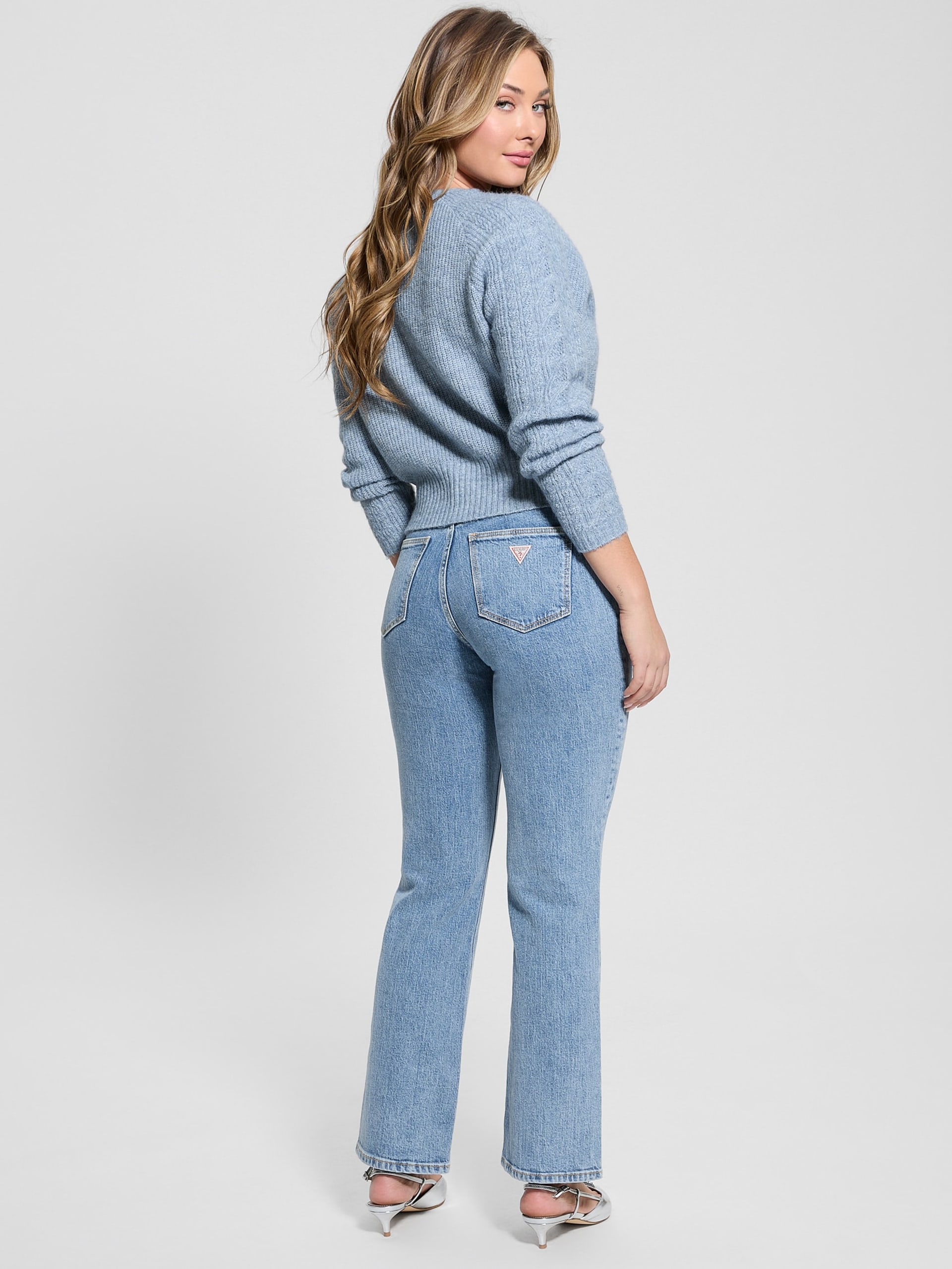 Calça jeans reta ecológica dos anos 80