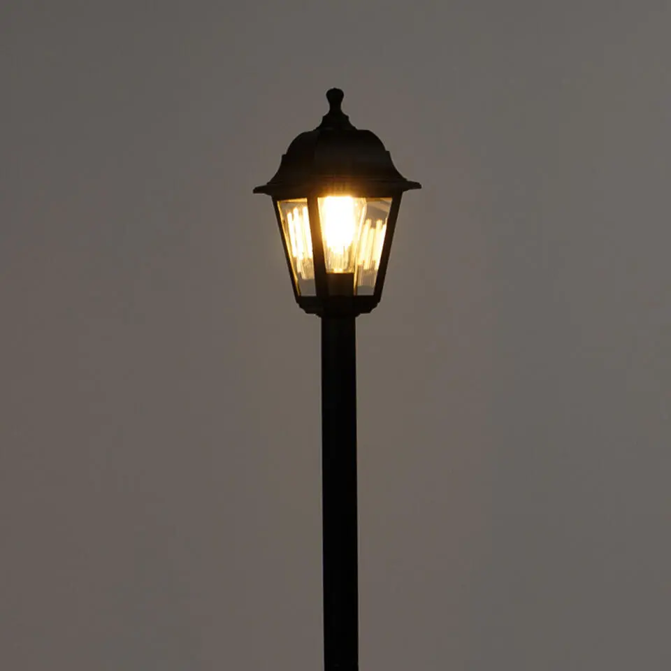 Qazqa staande buitenlampen capital zwart e27