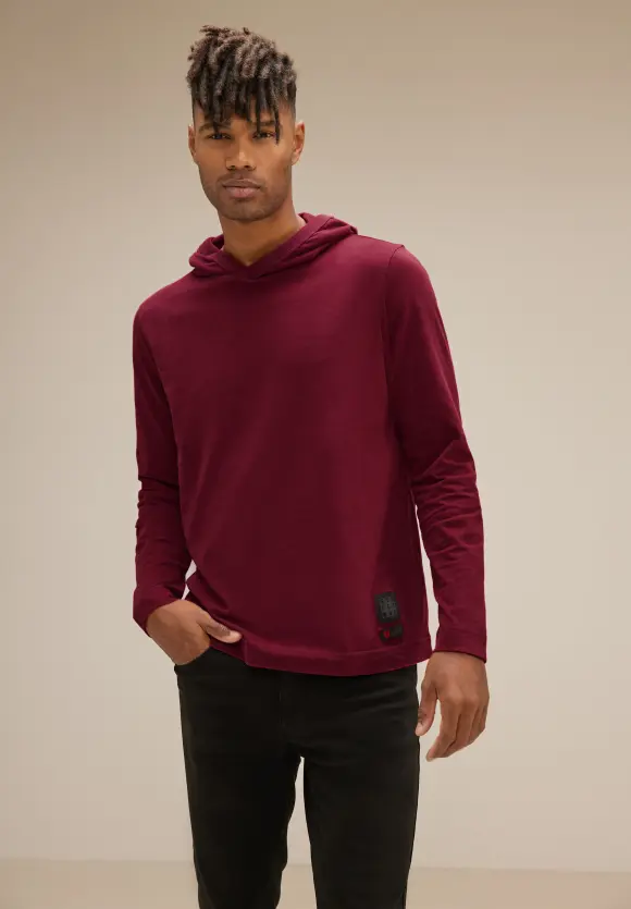 Softes Kapuzenshirt - wine red