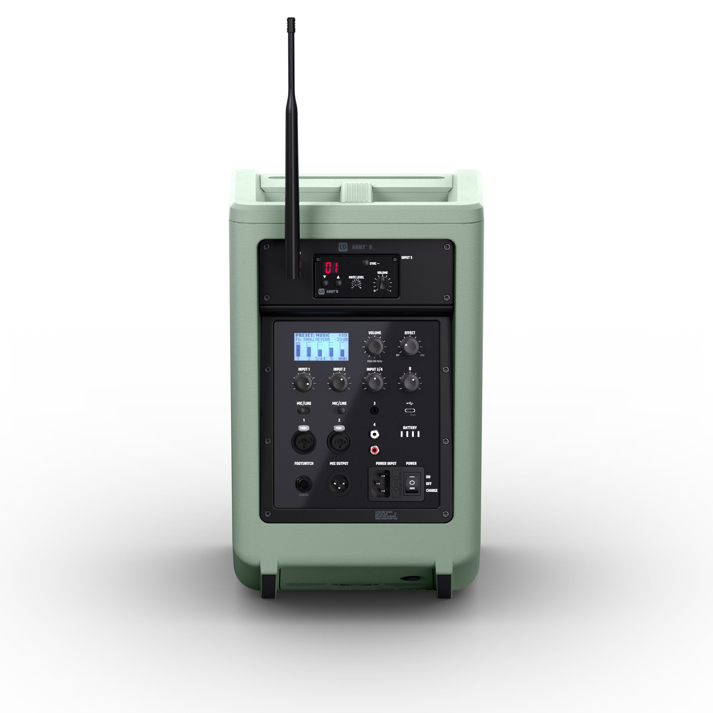 LD Systems ANNY 8 HHD B5 GN Adventure Green met handheld 584-608 MHz