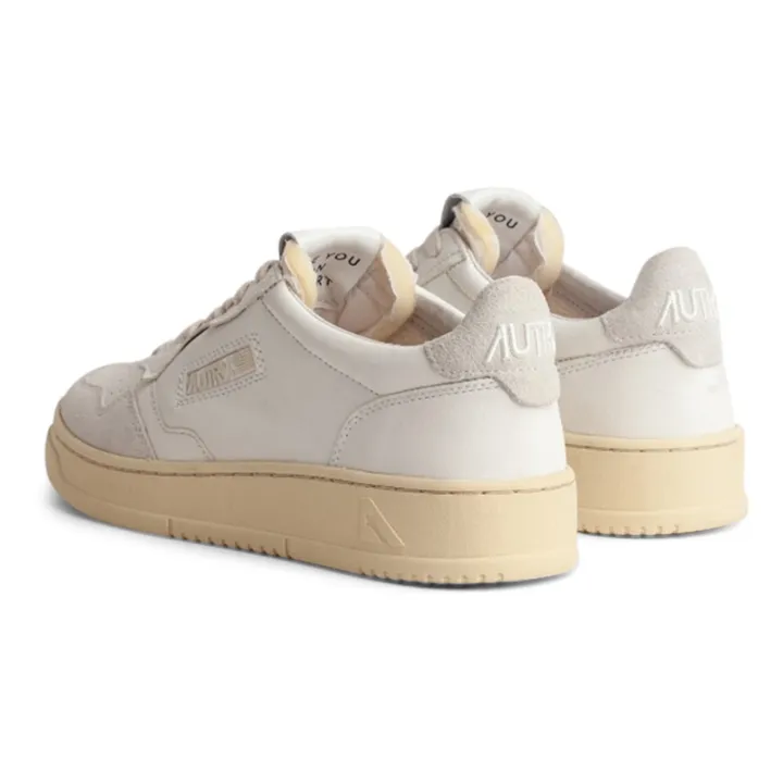 Autry Baskets Open Low Cuir/Suede | Blanc