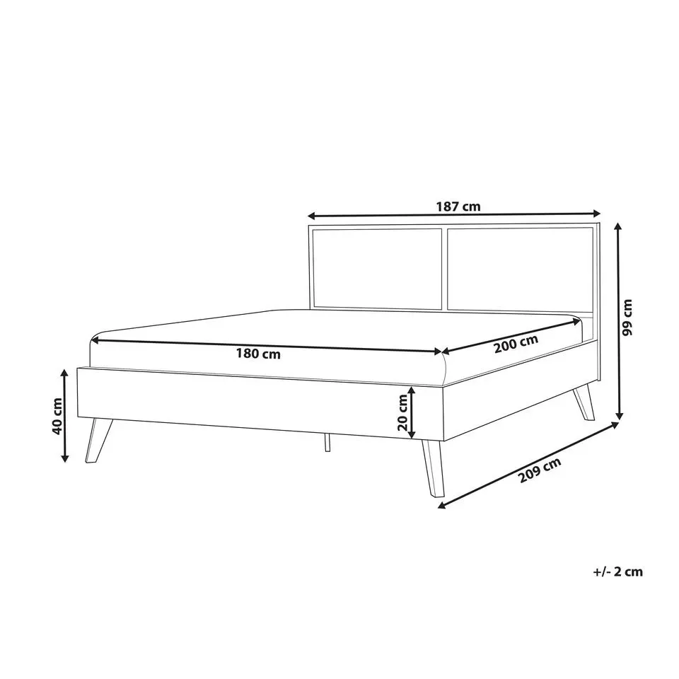 MONPAZIER - Tweepersoonsbed - Donkerhout - 180 x 200 cm - Rotan
