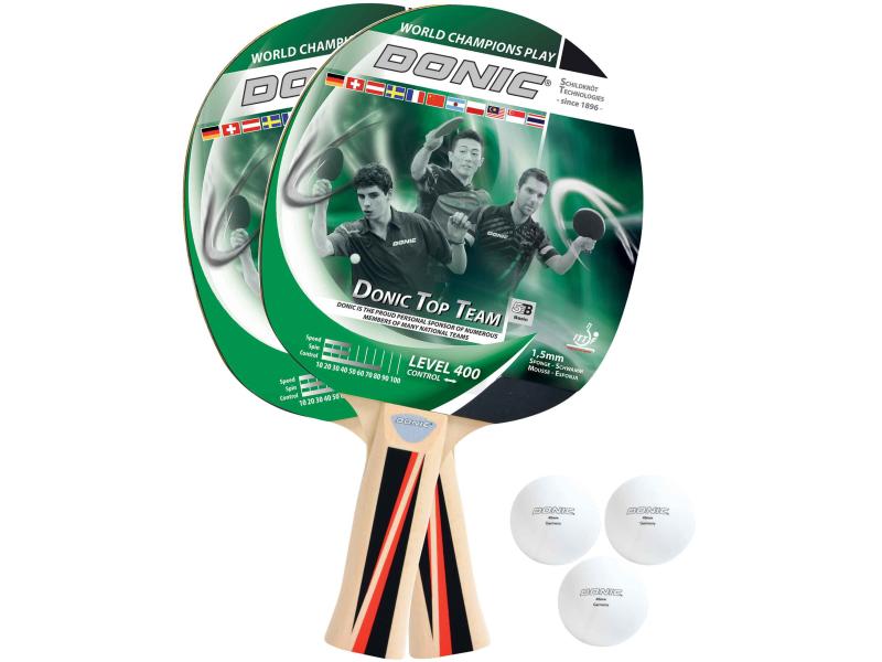 DONIC Schildkröt Tischtennis Set Top Team 400 Tischtennisschlägerset inklusive Bällen