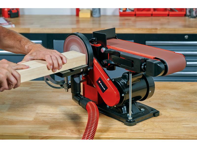 Einhell Band-Tellerschleifer TC-US380 Stand-Band-Tellerschleifer mit neig- und schwenkbarer Alutisch