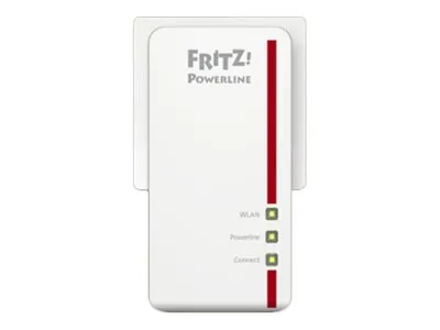 AVM FRITZ!Powerline 1260E - WLAN Set - powerline-adaptersæt 1GbE, HomePlug AV (HPAV) 2.0, IEEE 1901 - Wi-Fi 5 - Dual Band - kan sluttes til vægstik
