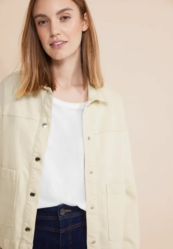 Beige Jeansjacke - ecru washed
