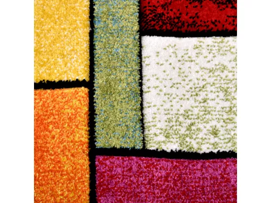tapis salon 160x230 tissé multicolore rectangle motif géométrique GEOME